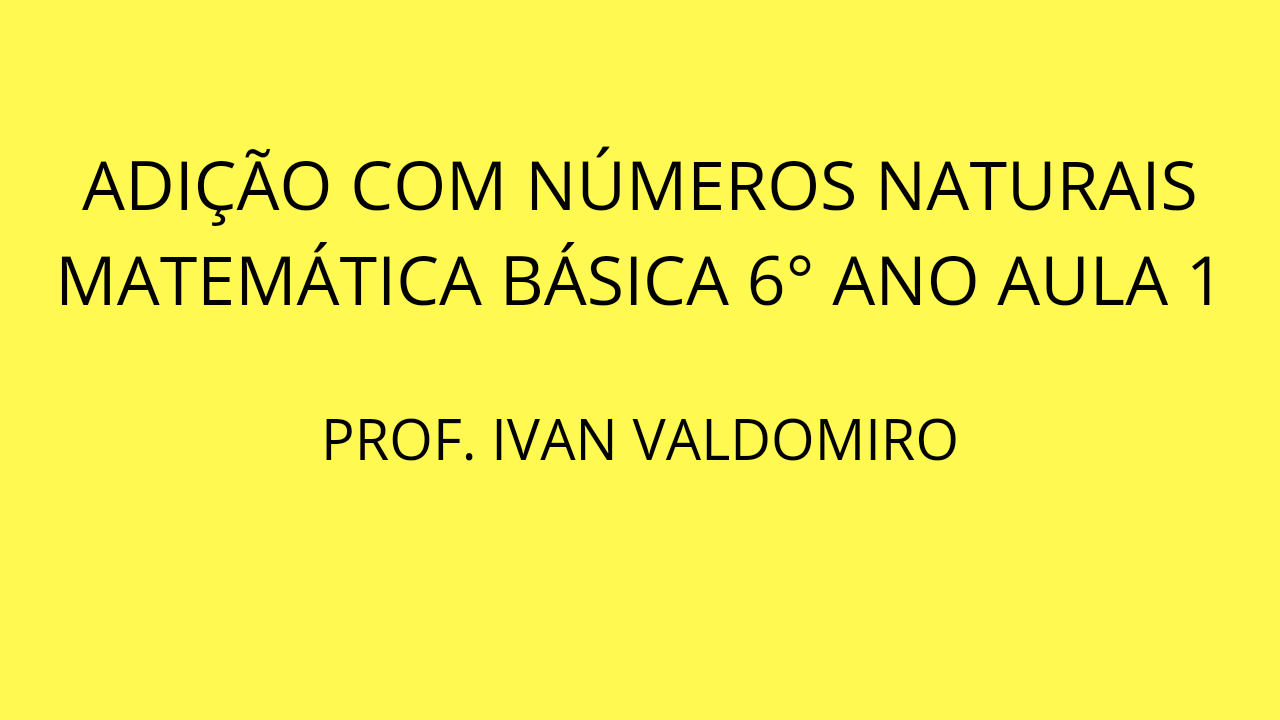 Matemática básica 6 ° ano